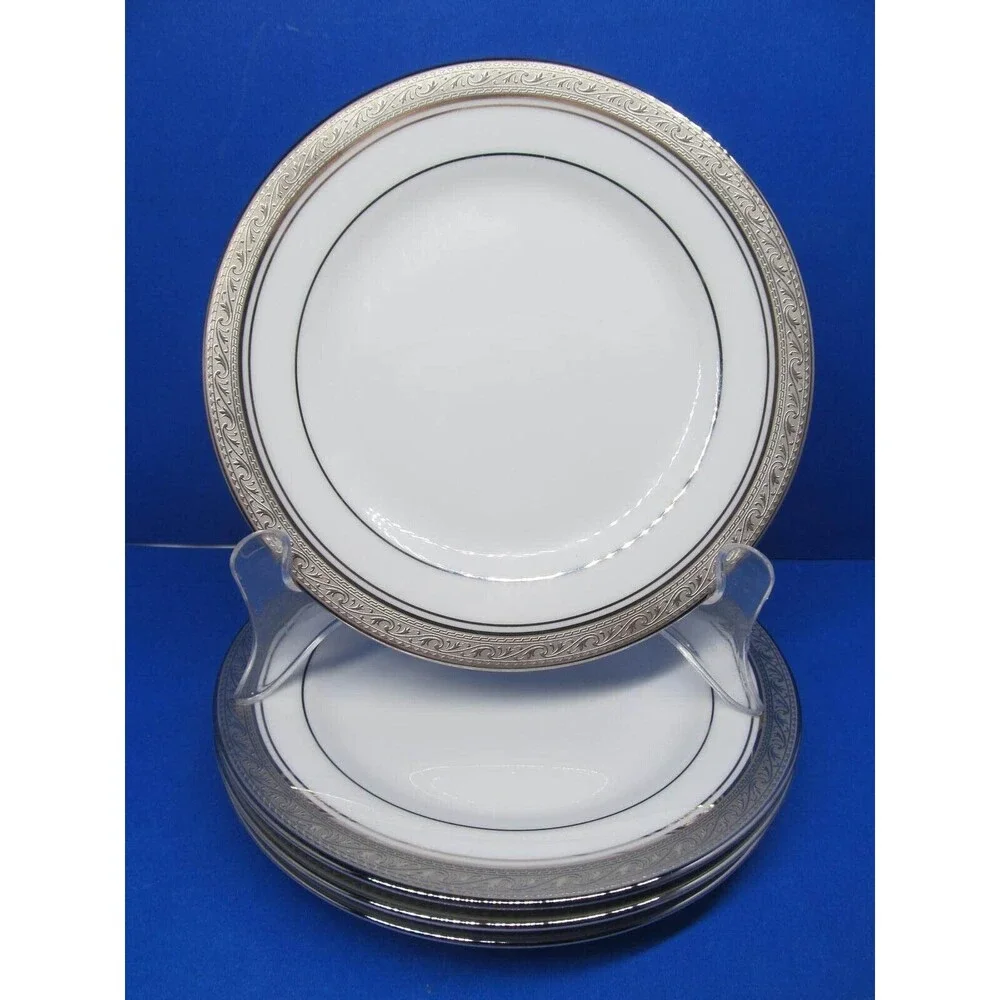 Noritake Crestwood Platinum Set Of Four 6 1/2